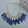 Costume Jewelry With Feather Chain Tassel Pendant Necklace